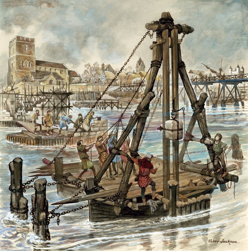 Byggandet av Old London Bridge av Peter Jackson