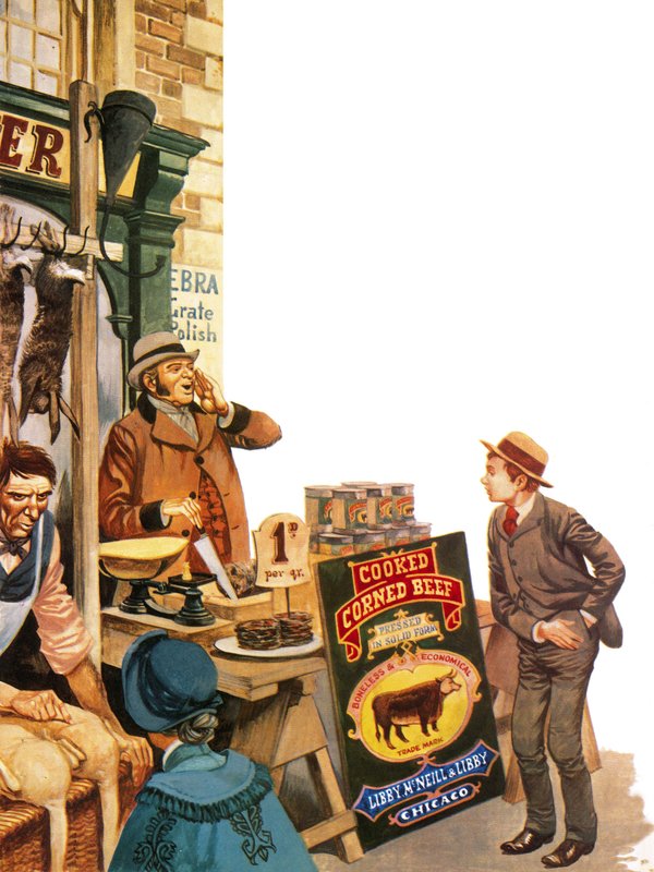 Corned beef såldes i England 1870 av Peter Jackson
