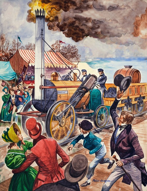 George Stephenson och raketen av Peter Jackson