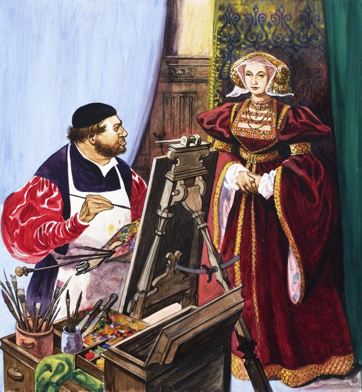 Holbein maler et portræt af Anne af Clevesswed av Peter Jackson