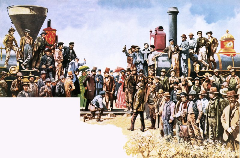 Sammanslagning av järnvägarna Union Pacific och Central Pacific av Peter Jackson