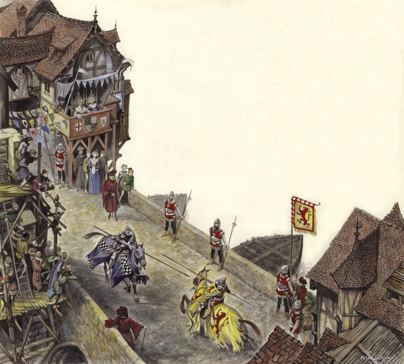 Joust på Old London Bridge den 23 april 1390 av Peter Jackson