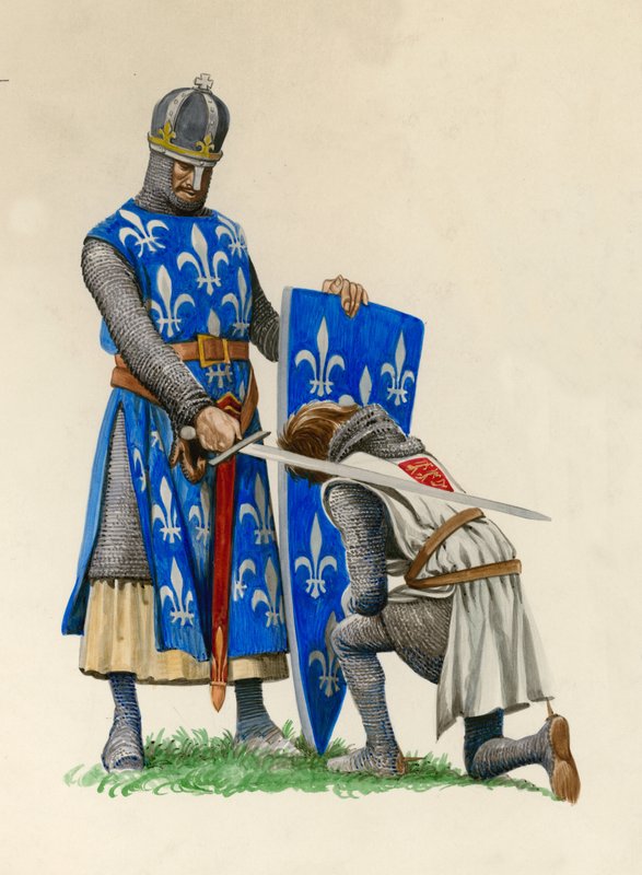 Prins Richard, den framtida Rikard Lejonhjärta, adlad av kung Ludvig av Frankrike av Peter Jackson