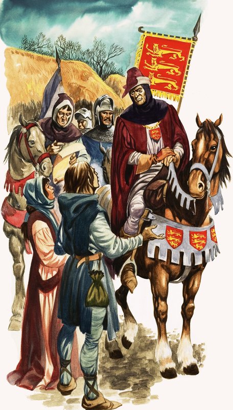 The Wonderful Story of Britain: The Wise King Edward. Kung Edwards tjänstemän samlar in information om markägande av Peter Jackson