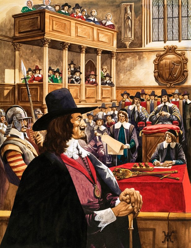 Rättegången mot kung Charles den förste i Westminster Hall av Peter Jackson