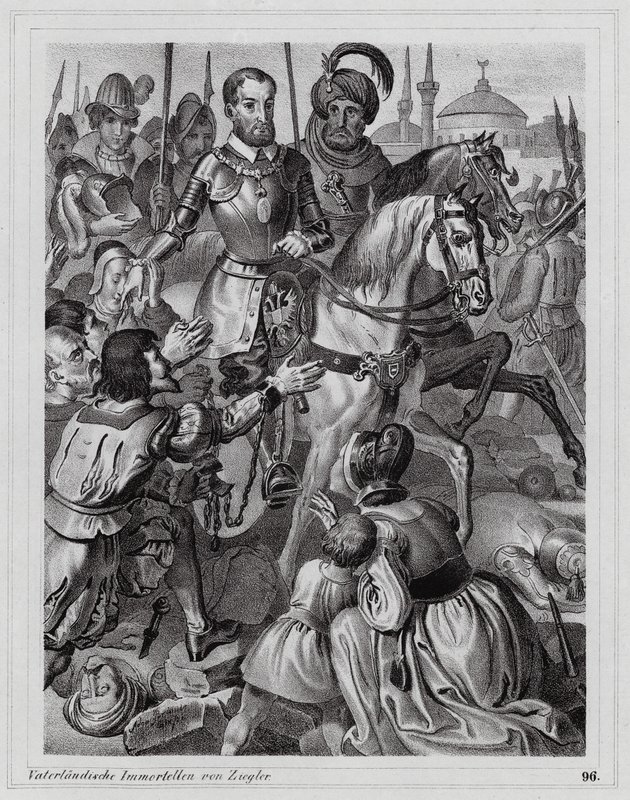 Karl V befriar kristna slavar från Tunis av Peter Johann Nepomuk Geiger