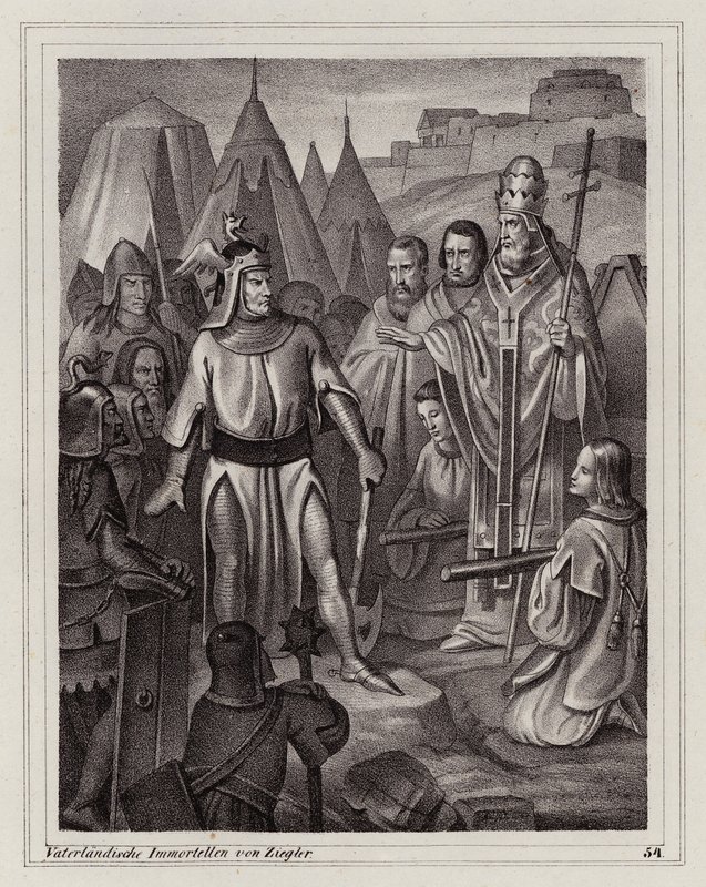 Grundandet av Venedig, 500-talet (gravyr) av Peter Johann Nepomuk Geiger