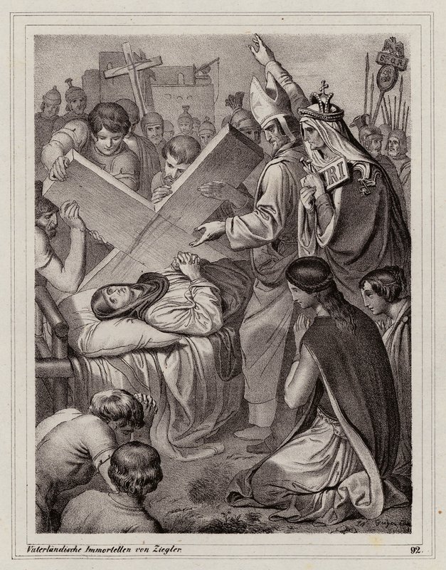S:ta Helena och upptäckten av det sanna korset, 325 (gravyr) av Peter Johann Nepomuk Geiger