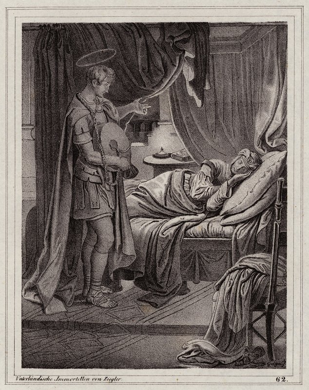 Valerias vision av S:t Florian (gravyr) av Peter Johann Nepomuk Geiger