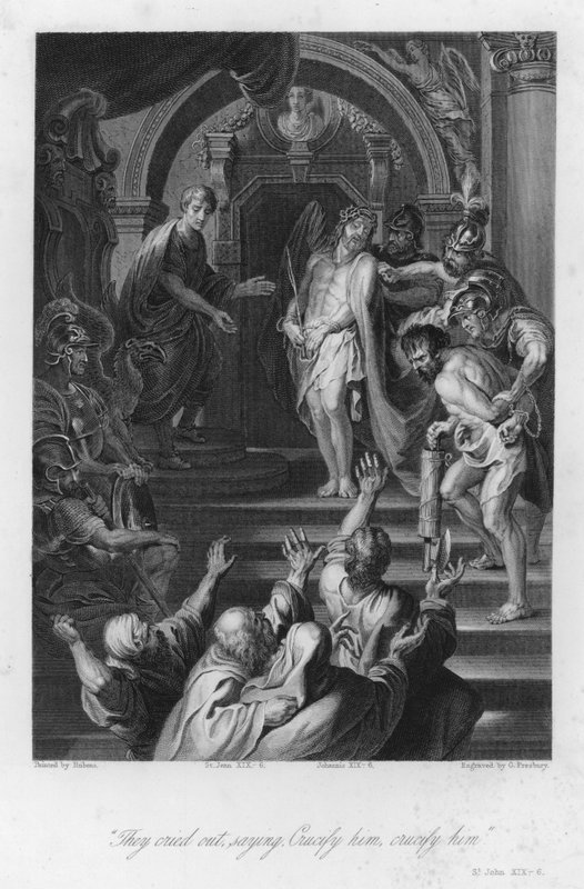 Ecce Homo, Johannes XIX, 6 (gravyr) av Peter Paul (after) Rubens
