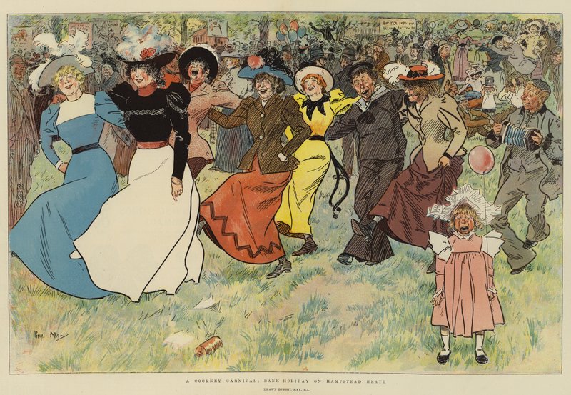 En Cockneykarneval, helgdag på Hampstead Heath av Phil May