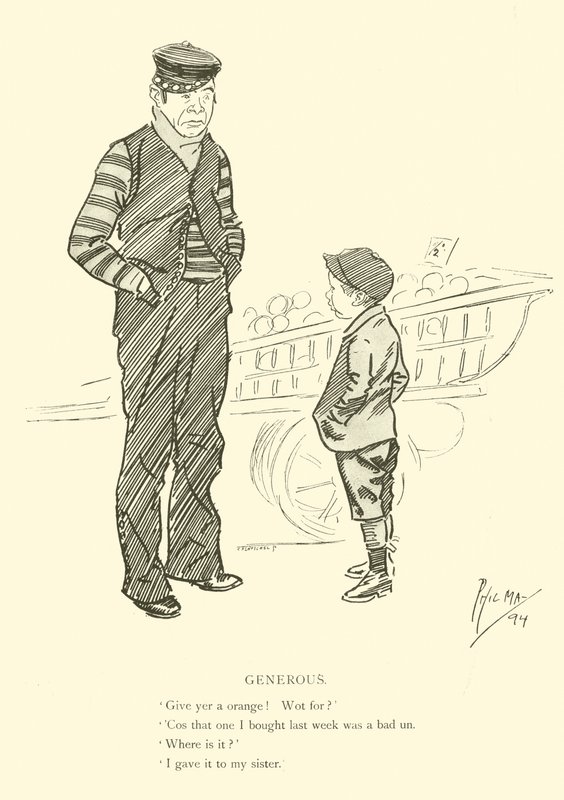 Tecknad film av Phil May, från 1890-talet (litho) av Phil May