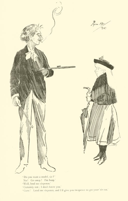 Tecknad film av Phil May, från 1890-talet (litho) av Phil May