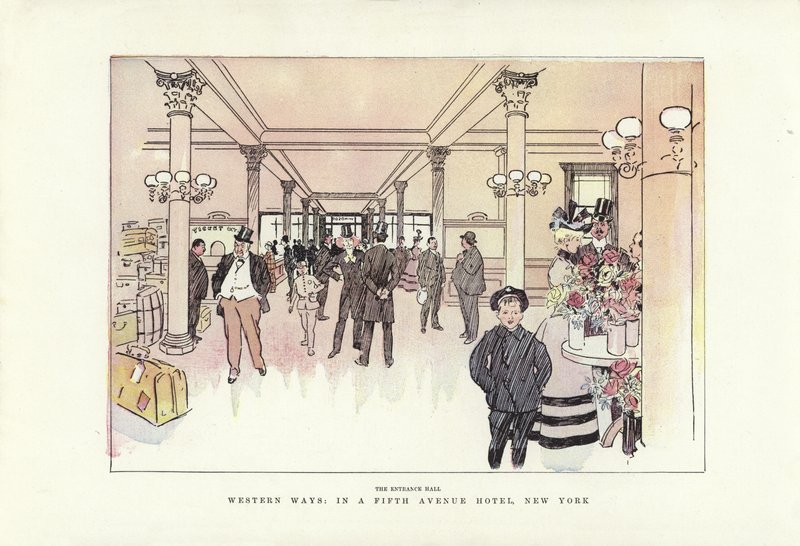 Western ways, på ett Fifth Avenue Hotel, New York av Phil May
