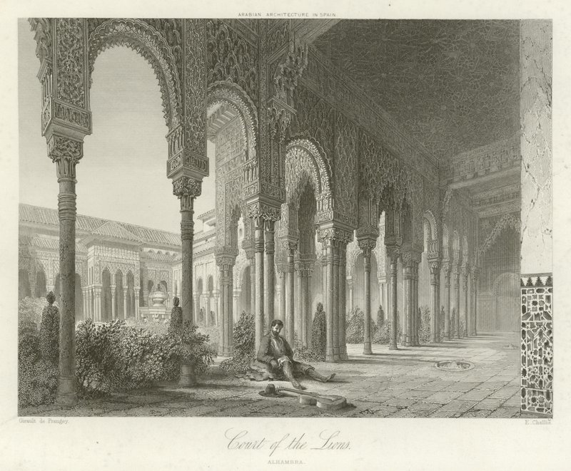 Lions domstol, Alhambra, Granada, Spanien av Philibert Joseph Girault de Prangey