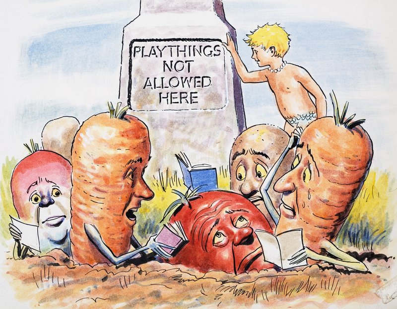 Anthropomorphic Vegetables, illustration ur "The Water Babies" av Charles Kingsley (gouache på papper) av Philip Mendoza