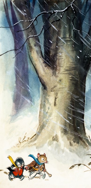 Ratty och Mole (gouache på papper) av Philip Mendoza