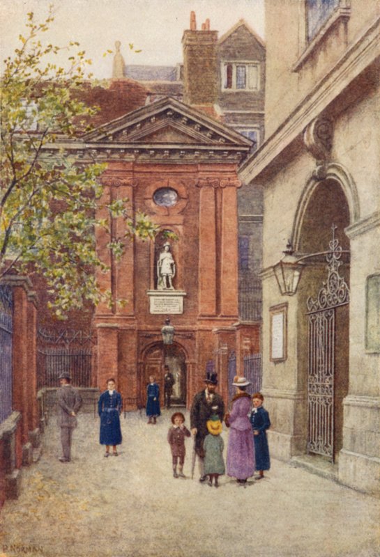 Ingångarna till Christs Hospital och Christ Church, 1895 av Philip Norman