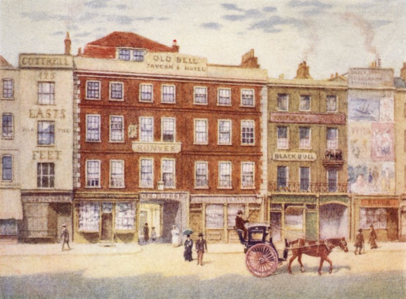 Old Bell Inn och Black Bull, från Holborn, 1897 av Philip Norman