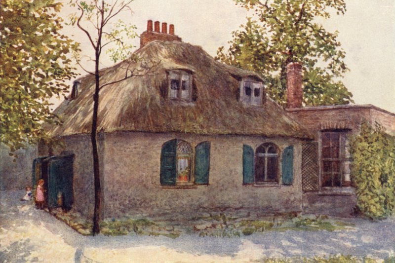 Halmtäckt stuga nära Paddington Green, 1895 av Philip Norman