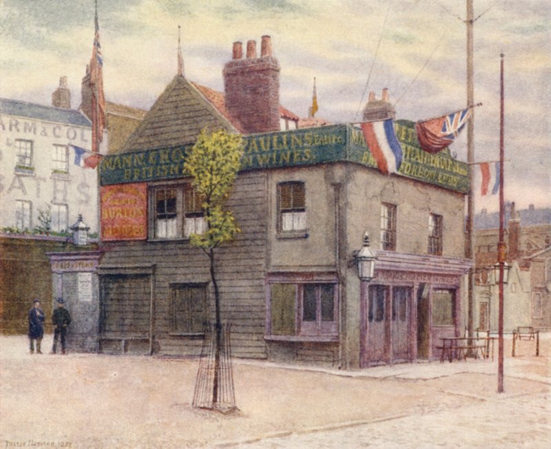 Vine Tavern, Mile End, med blick österut, 1887 av Philip Norman