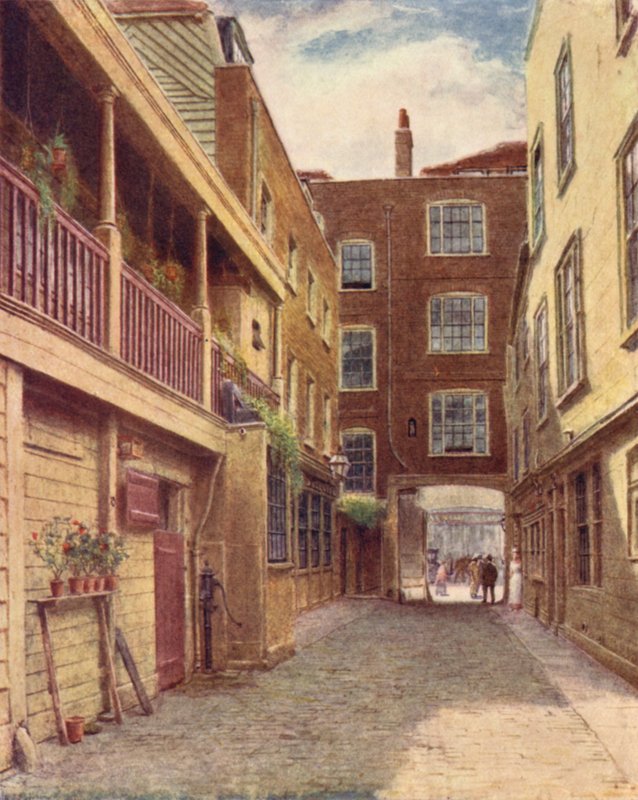 Yard of Old Bell Inn, Holborn, från norr, 1897 av Philip Norman