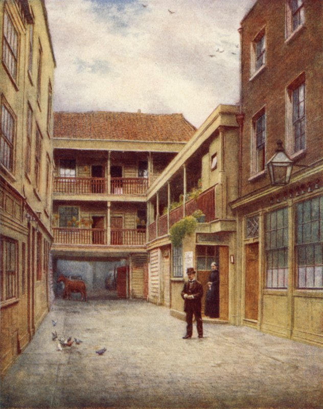 Yard of Old Bell Inn, Holborn, från söder, 1897 av Philip Norman
