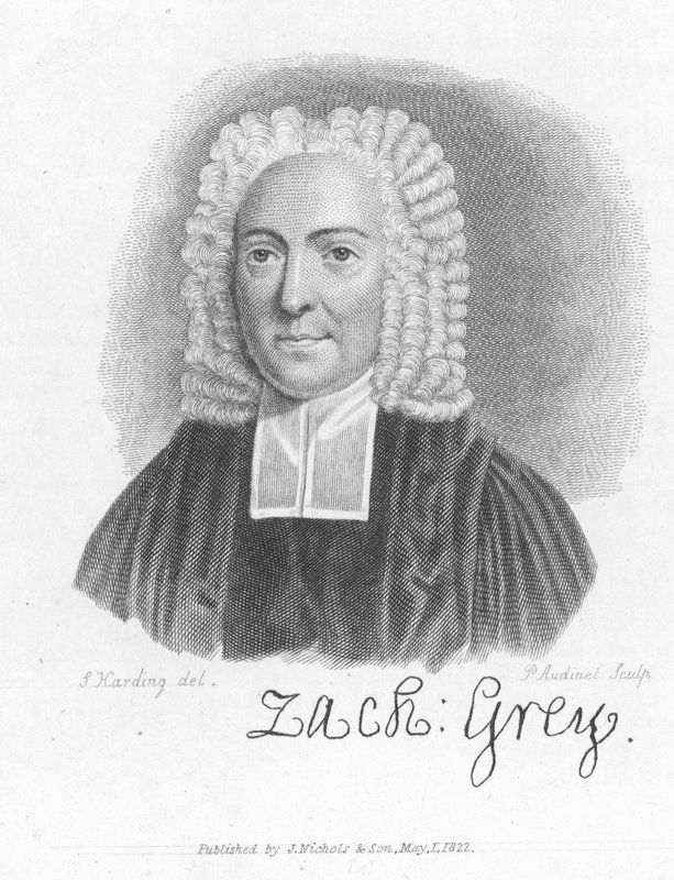 Dr Zachary Grey, engelsk präst och författare (gravyr) av Philipp Audinet