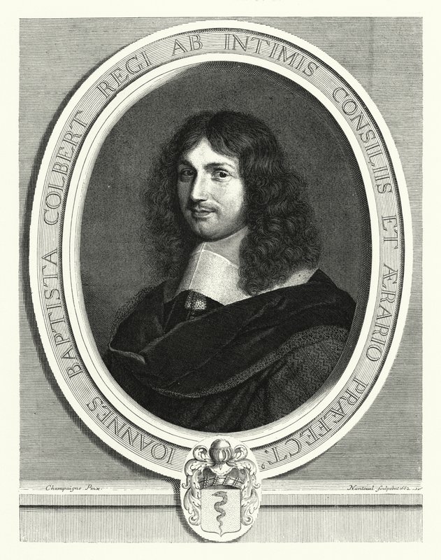 Jean-Baptiste Colbert, fransk statsman (gravyr) av Philippe de (after) Champaigne