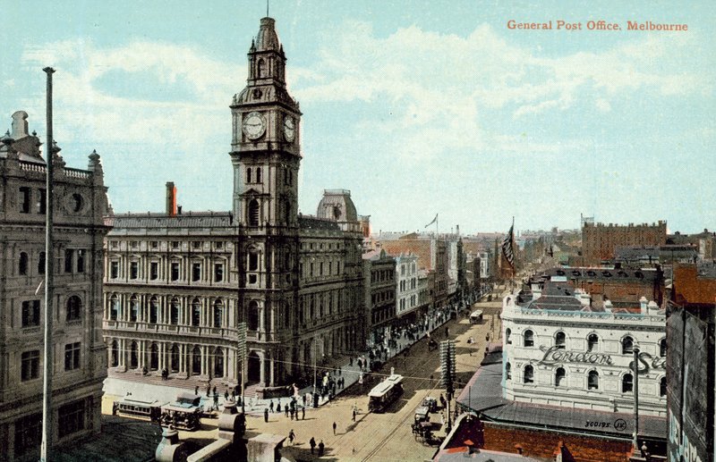 General Post Office, Melbourne (färgfoto) av Photographer Australian