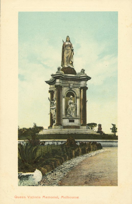 Queen Victoria Memorial, Melbourne, Victoria, Australien (färg litho) av Photographer Australian
