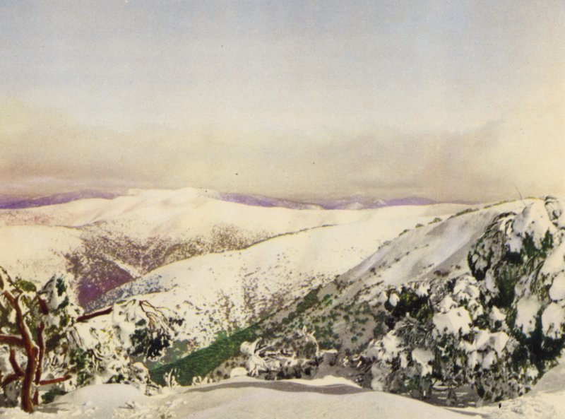 Vinter i de viktorianska alperna (färgfoto) av Photographer Australian
