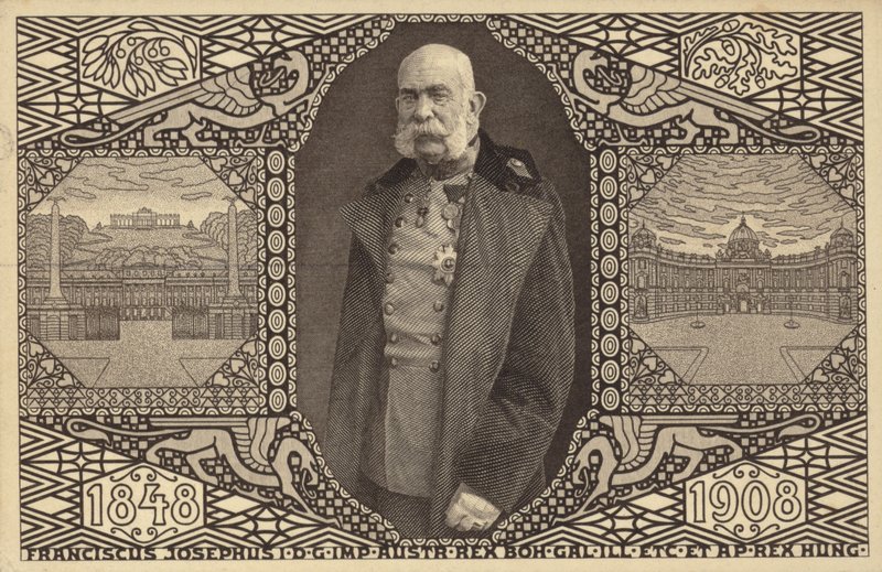 Kejsar Franz Joseph I av Österrike (svartvitt foto) av Photographer Austrian