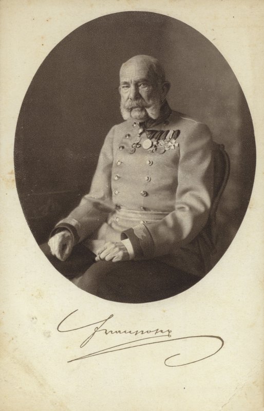 Kejsar Franz Joseph I av Österrike (svartvitt foto) av Photographer Austrian