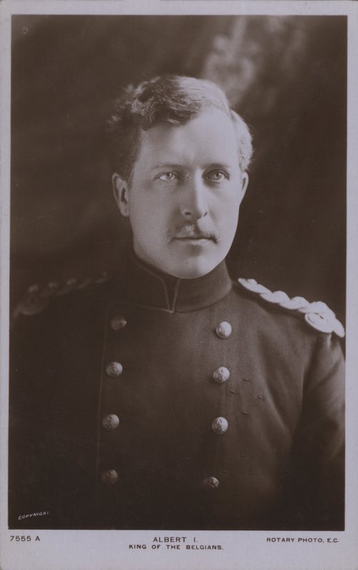 Albert I, kung av Belgien (s/v foto) av Photographer Belgian