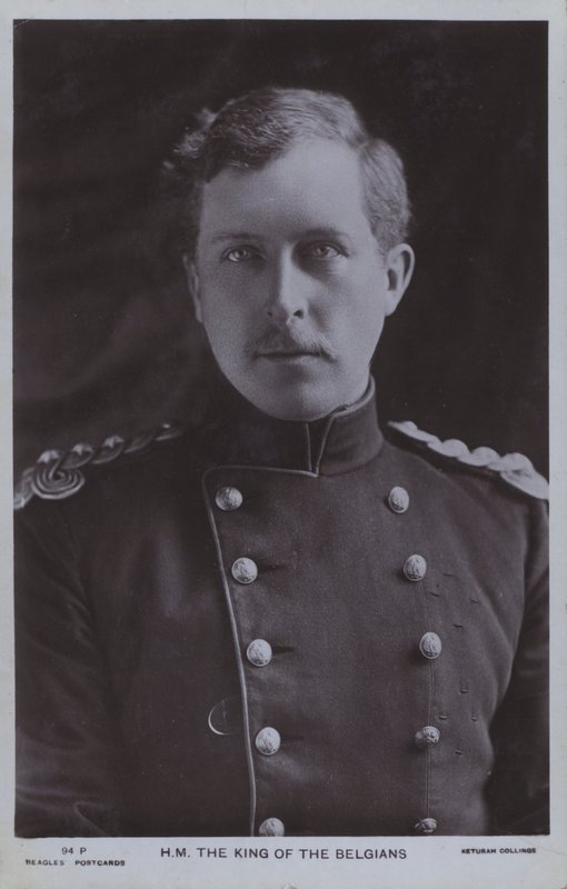 Albert I, kung av Belgien (s/v foto) av Photographer Belgian