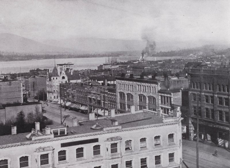 Allmän utsikt över Vancouver (s/v foto) av Photographer Canadian