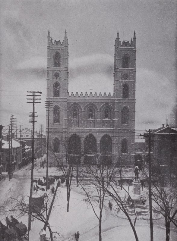 Notre Dame in Winter, Montreal (s/v foto) av Photographer Canadian