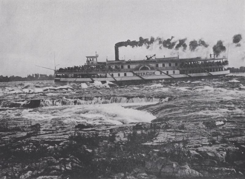 Shooting the Lachine Rapids, River St Lawrence (s/v foto) av Photographer Canadian
