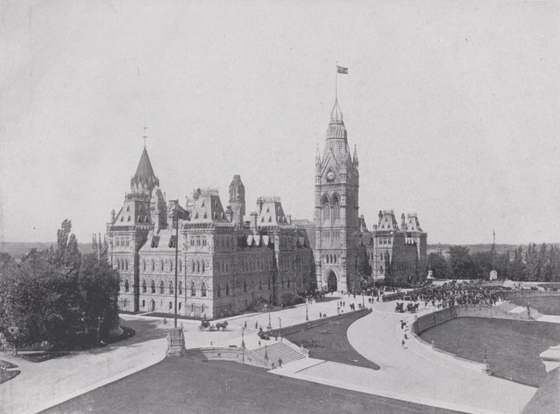 The Central Block, Parliament Buildings, Ottawa (s/v foto) av Photographer Canadian