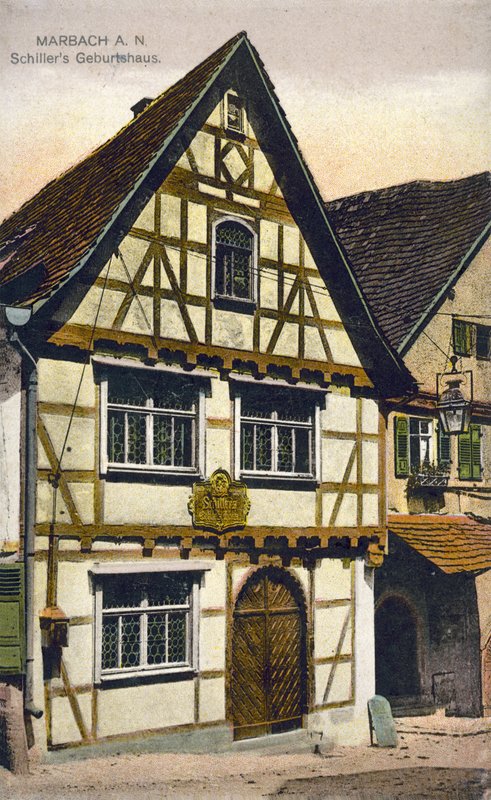 Friedrich Schillers födelseplats, Marbach am Neckar, Tyskland (färgfoto) av Photographer German