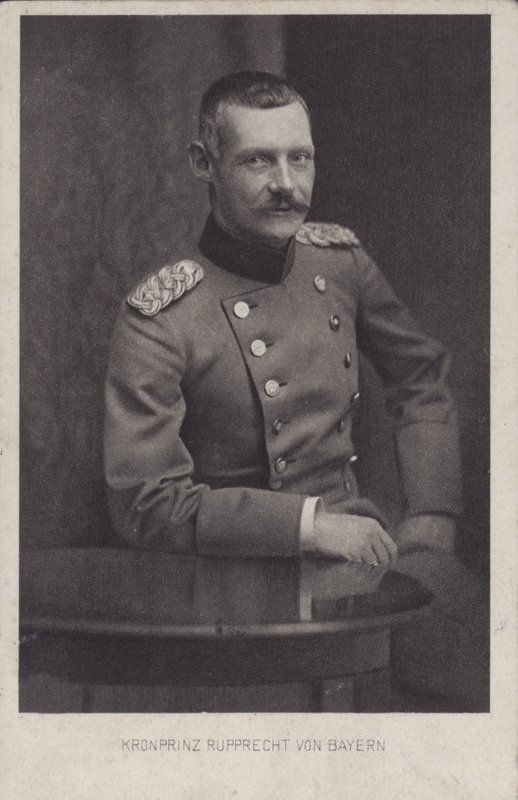 Kronprins Rupprecht av Bayern, tysk militärbefälhavare under första världskriget (s/v foto) av Photographer German