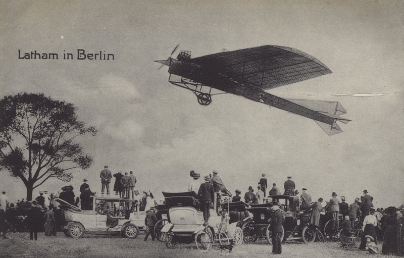 Franske flygaren Hubert Latham i Berlin (s/v foto) av Photographer German