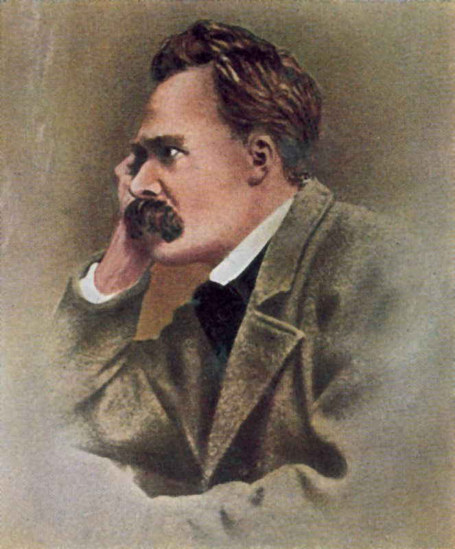 Friedrich Nietzsche, tysk filosof (foto i färg) av Photographer German