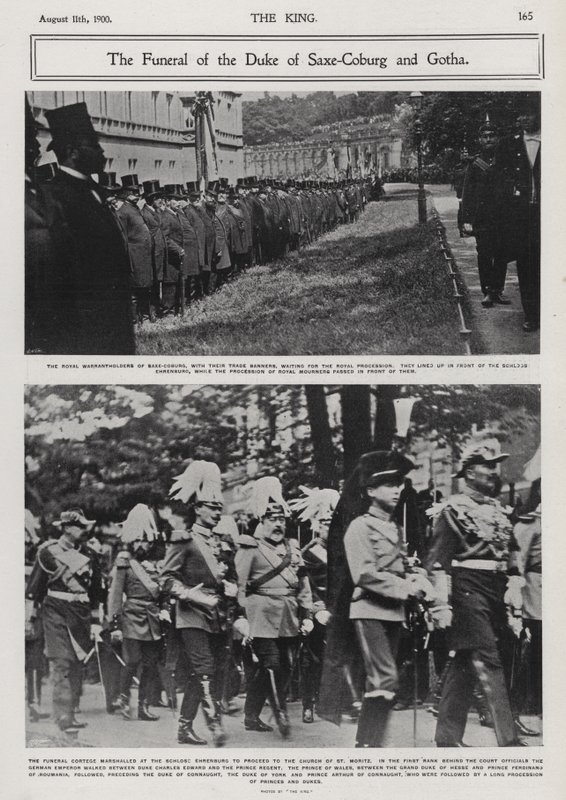 Begravning av Alfred, hertig av Sachsen-Coburg och Gotha, andra son till drottning Victoria och prins Albert, Coburg, Tyskland av Photographer German