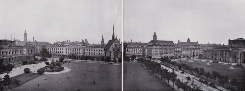 Leipzig: Panorama från Augustusplatz (s/v foto) av Photographer German