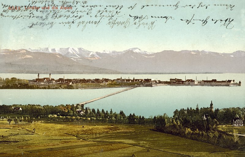 Lindau och Alperna (färgfoto) av Photographer German