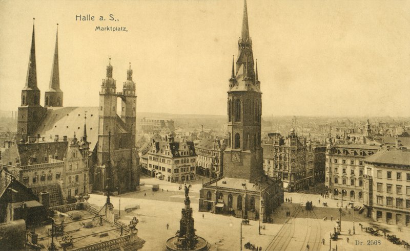 Marktplatz, Halle (s/v foto) av Photographer German