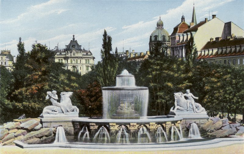 München/München: Wittelsbach-fontänen (foto) av Photographer German