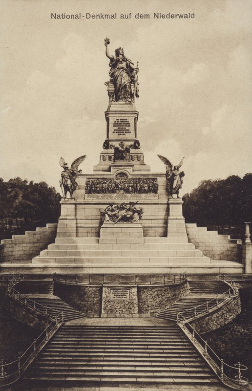 Nationaldenkmal, monument till minne av Tysklands enande, Rudesheim am Rhein, Hessen (s/v foto) av Photographer German
